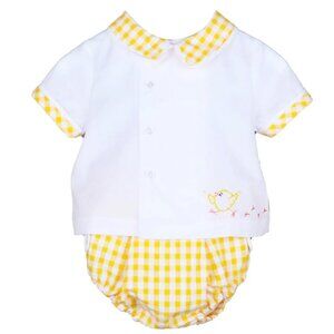 Sophie & Lucas Sunny Chicks Yellow Gingham Two Piece Set